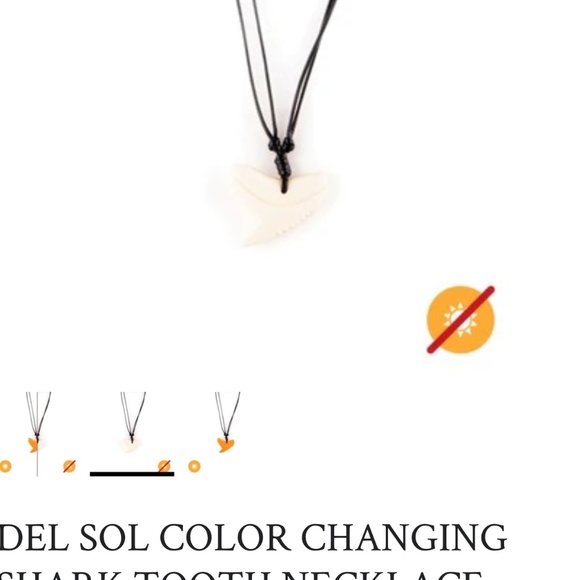 Del Sol New color changing shark tooth necklace ivory to orange in the sun - Picture 5 of 6